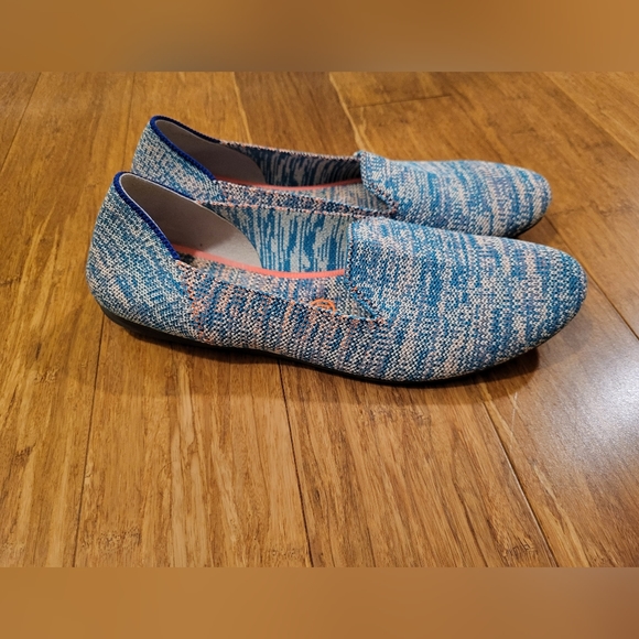 Rothy's Shoes - Rothy’s Turquoise Melange Retired Slip On Loafers Pink Coral & Blue size 9